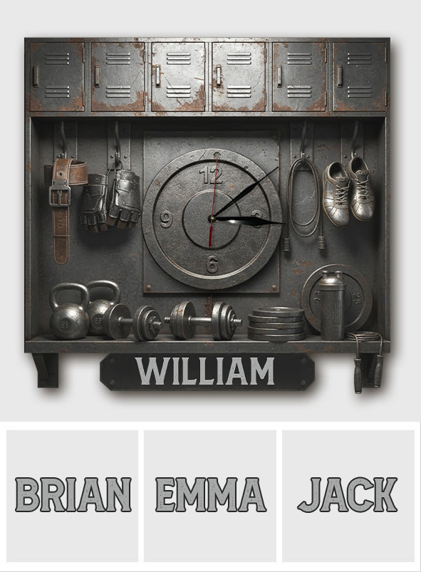 Pas de douleur, pas de gain - Horloge murale lumineuse LED personnalisée pour le fitness