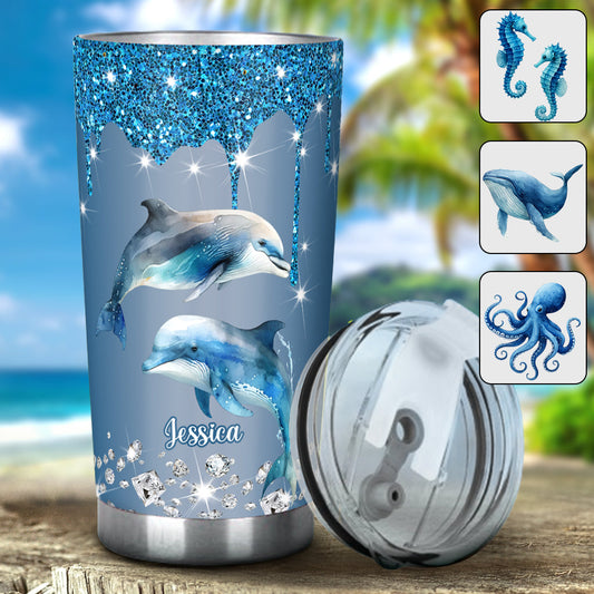 Dauphins, tortues, baleines… Cadeau idéal pour les amoureux de la mer : gobelet isotherme personnalisé