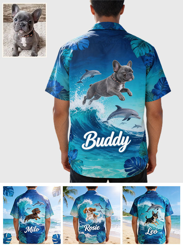 Chemise Hawaïenne Personnalisée pour Chien - Photo Amusante