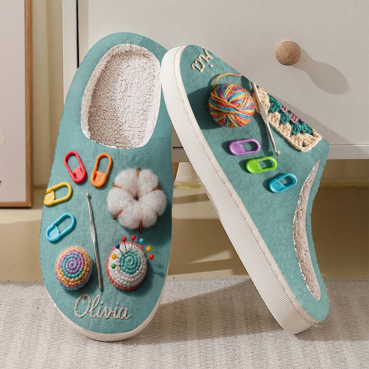 Accro au fil à tricoter - Pantoufles personnalisées au crochet