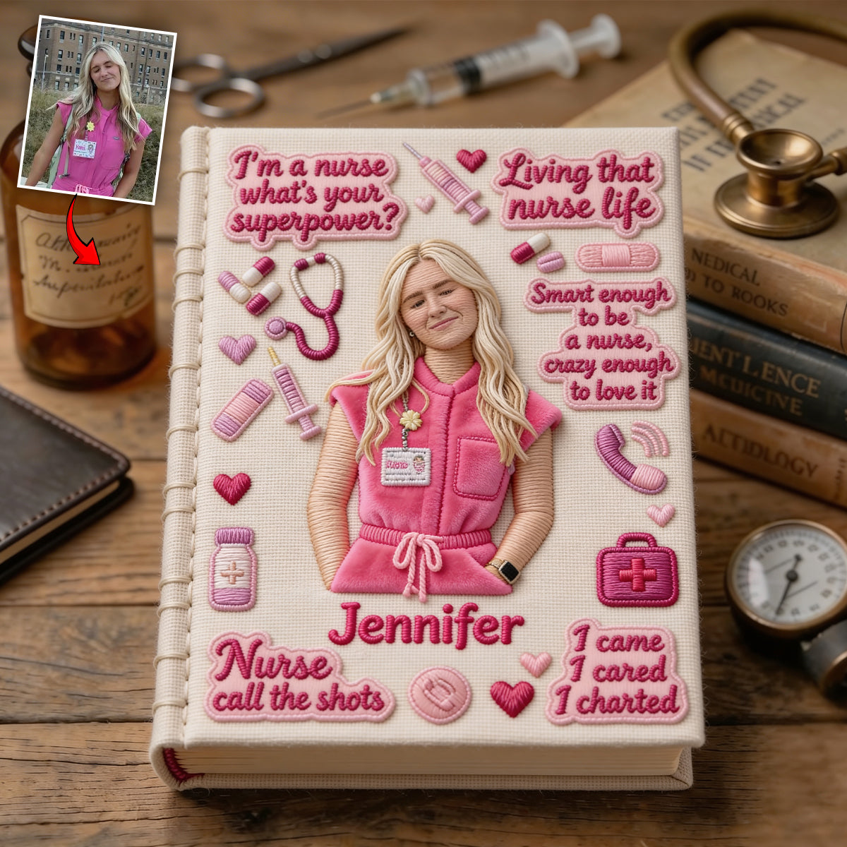 Nurse Journal - Personalized Nurse Leather Journal