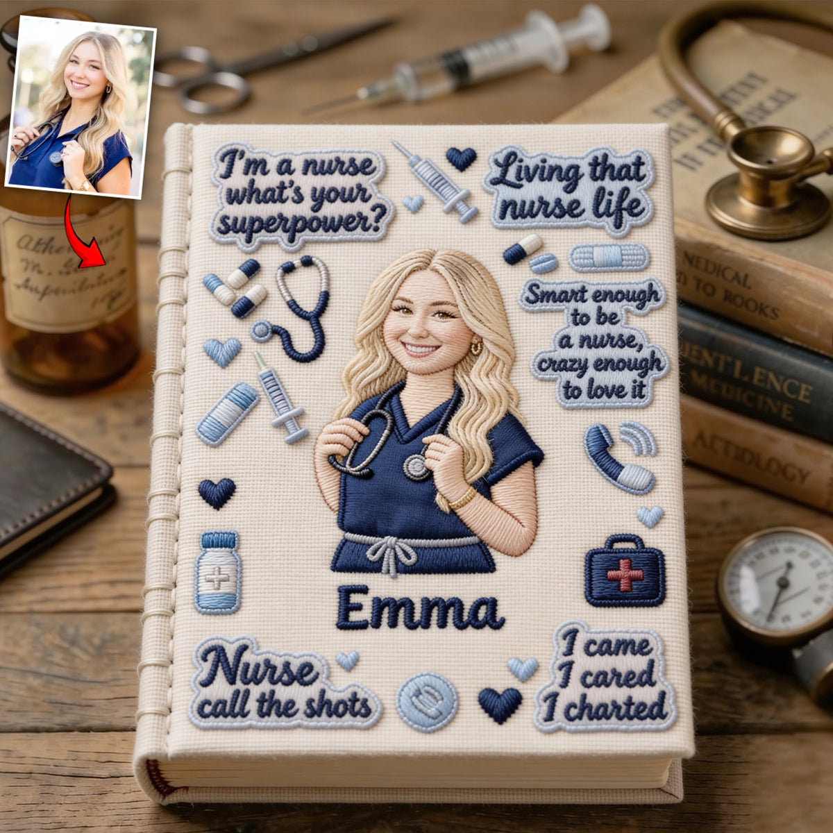 Nurse Journal - Personalized Nurse Leather Journal