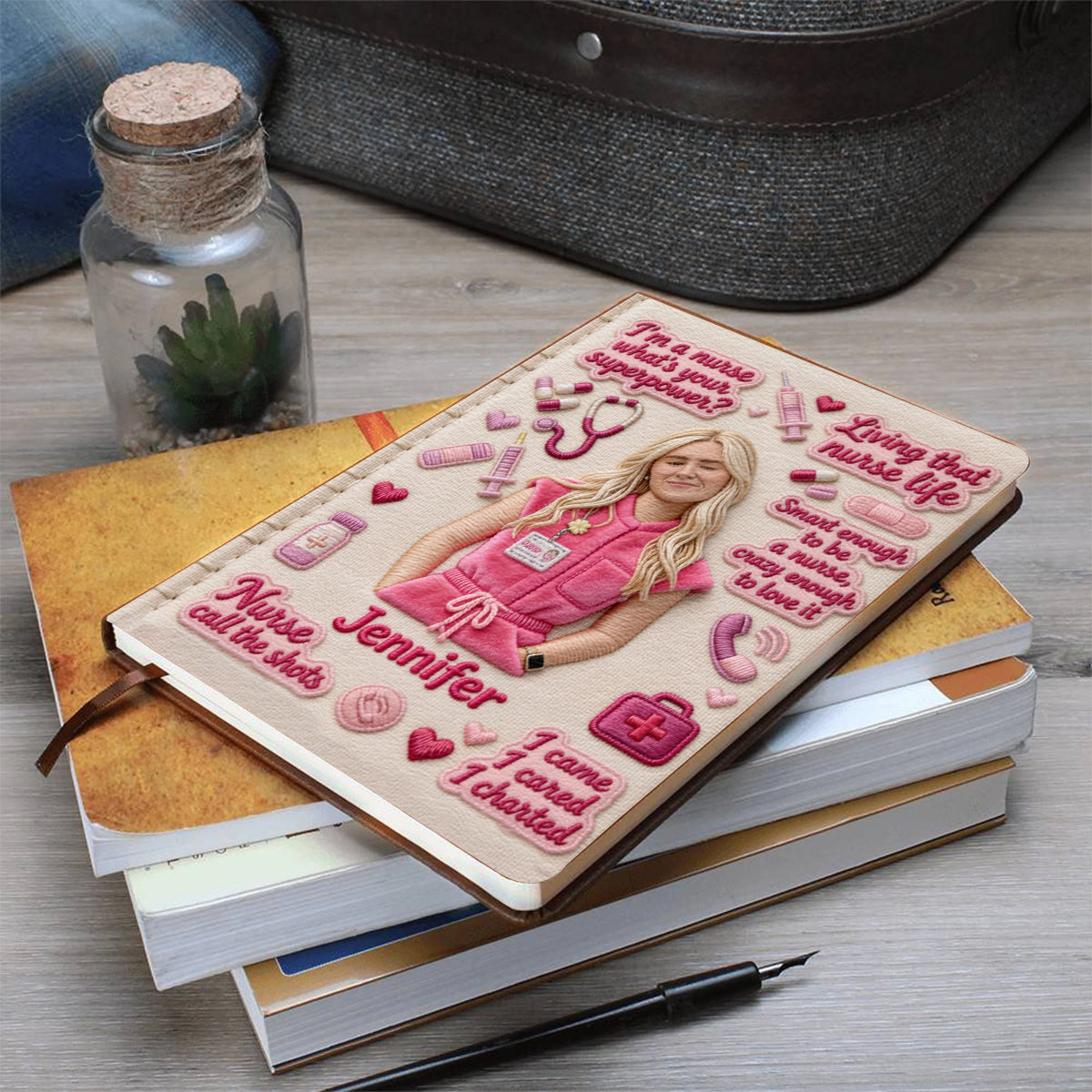 Nurse Journal - Personalized Nurse Leather Journal