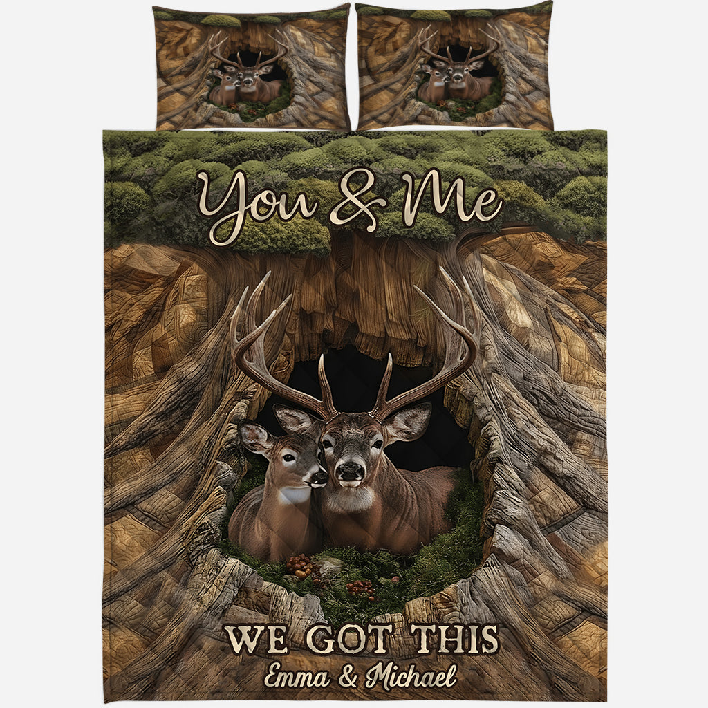 Cadeau idéal pour un couple - Ensemble de courtepointe de chasse personnalisé