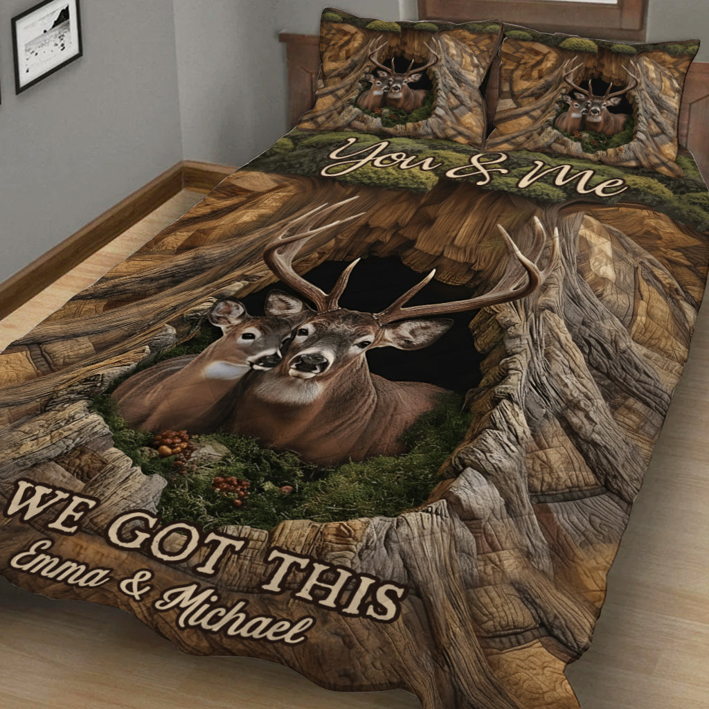 Cadeau idéal pour un couple - Ensemble de courtepointe de chasse personnalisé