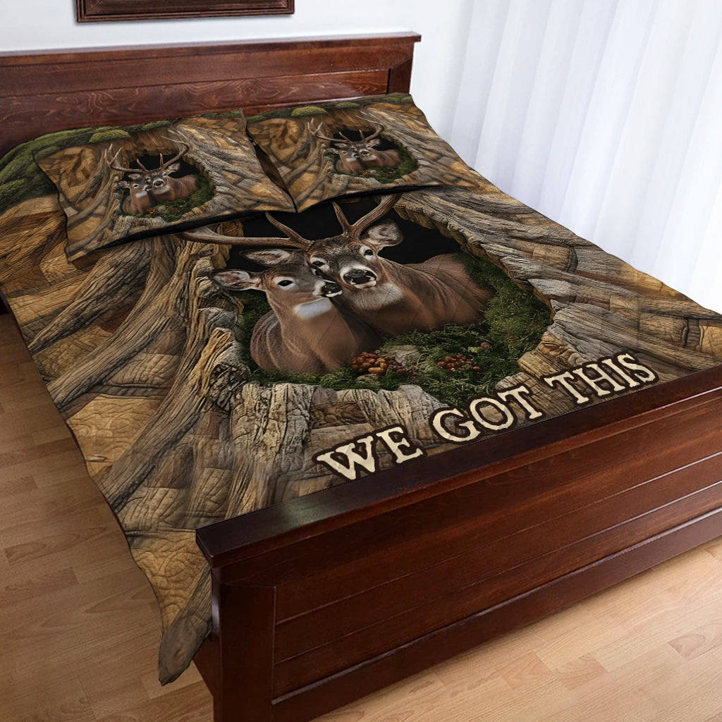 Cadeau idéal pour un couple - Ensemble de courtepointe de chasse personnalisé