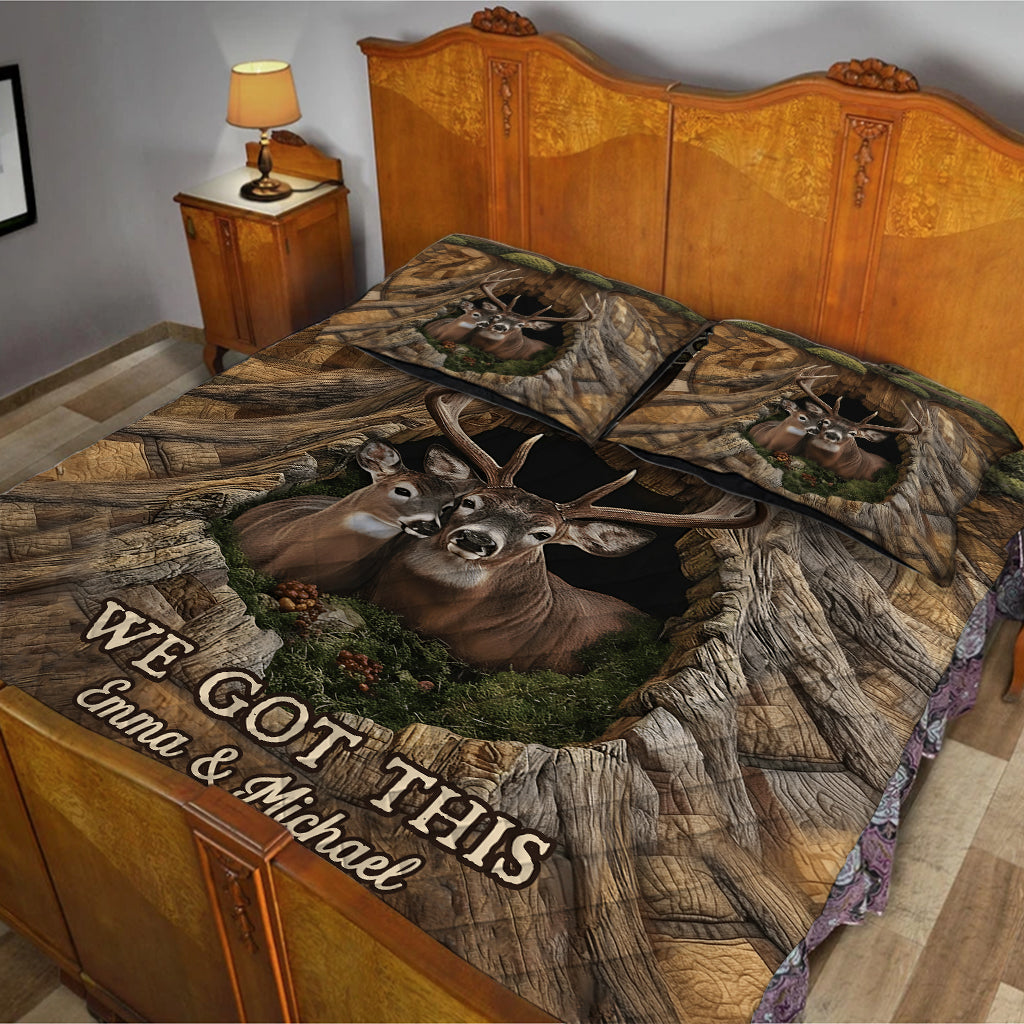 Cadeau idéal pour un couple - Ensemble de courtepointe de chasse personnalisé