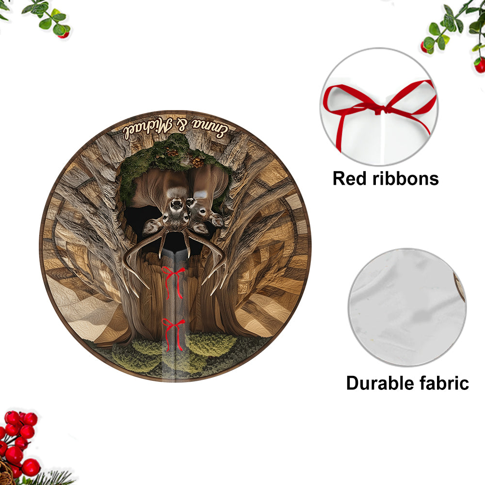 Toi et moi - Jupe de sapin personnalisée en forme de chasse