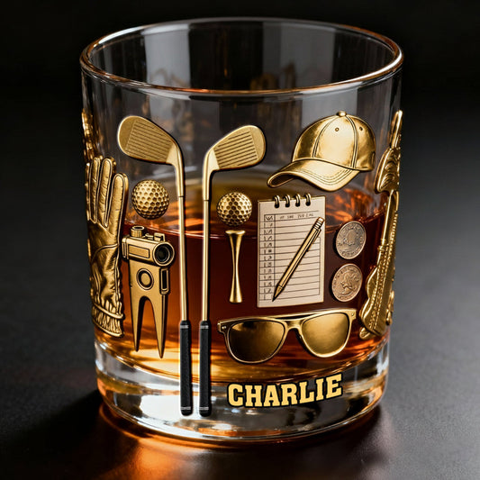 Vivez l'amour du golf - Coffret carafe à whisky personnalisée sur le thème du golf