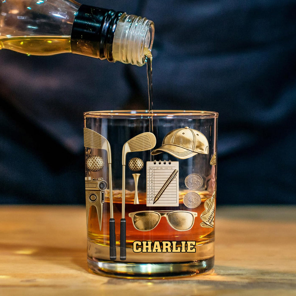 Vivez l'amour du golf - Coffret carafe à whisky personnalisée sur le thème du golf