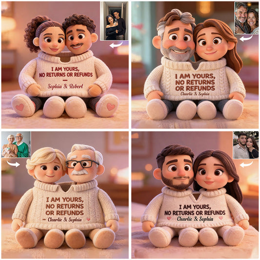 Je suis à toi - Coussin personnalisé en fausse fourrure pour couple