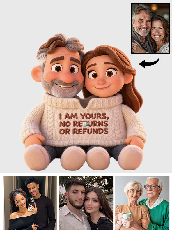 I Am Yours - Personalized Couple Faux Fur Shaped Pillow