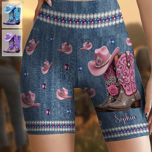 Short cycliste taille haute personnalisé « Cowgirl cool »