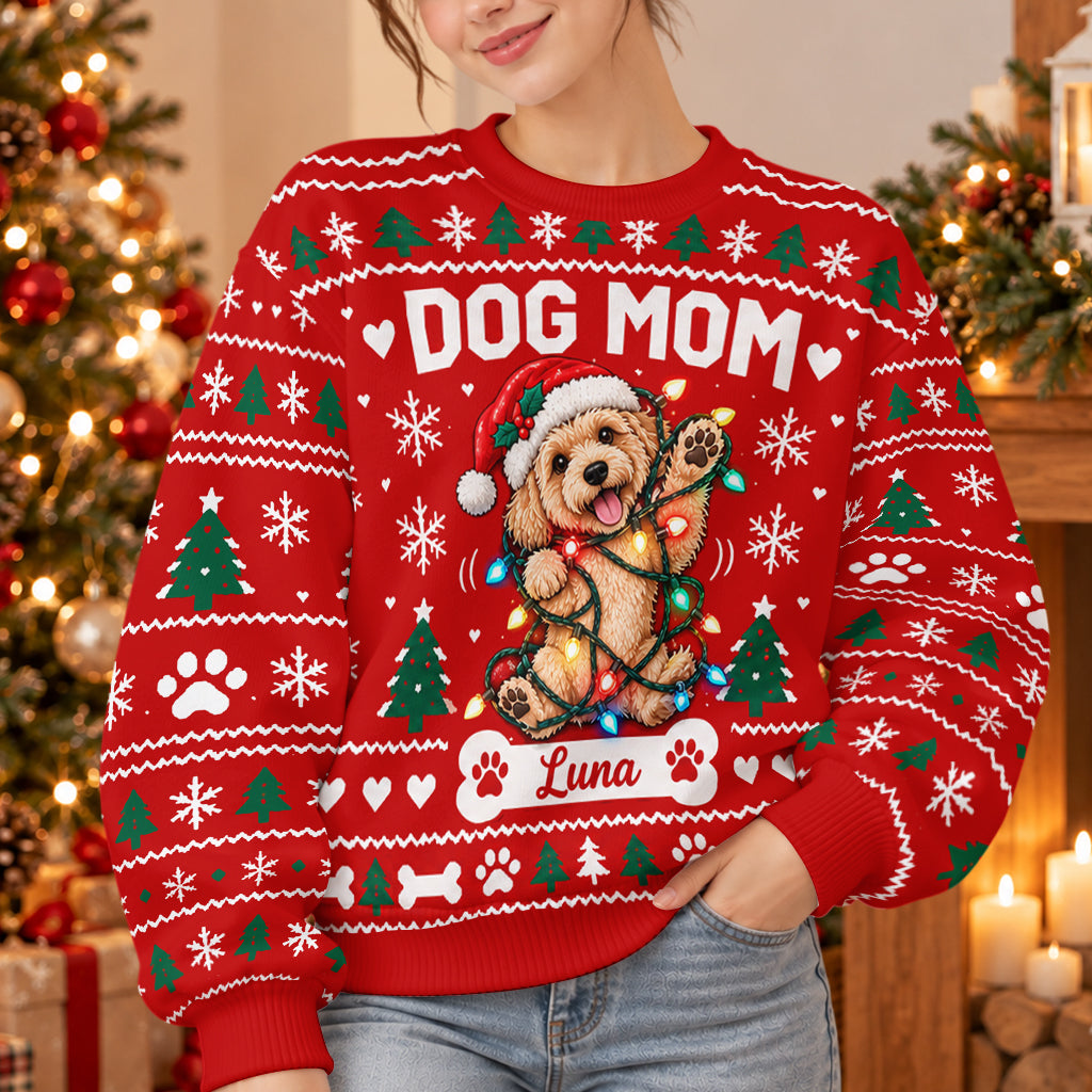 Funny Troublemaker - Personalized Dog Light Up Sweater