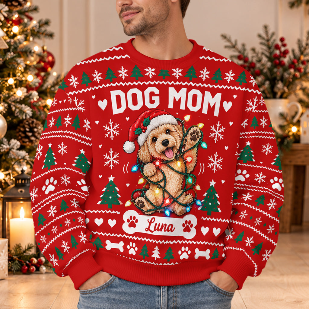 Funny Troublemaker - Personalized Dog Light Up Sweater