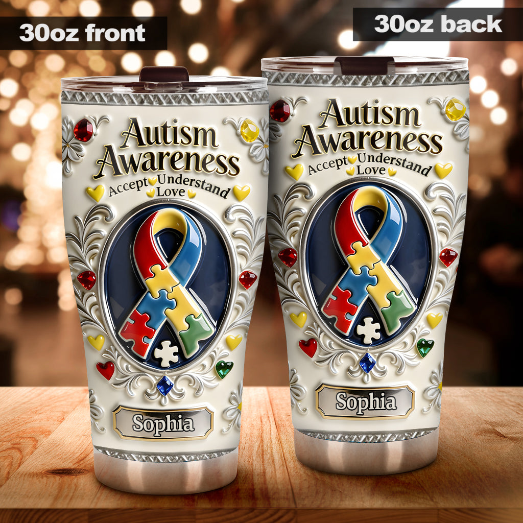 Accept Understand Love - Personalized Autism Awareness Tumbler