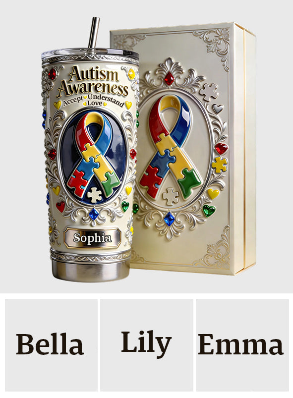 Accept Understand Love - Personalized Autism Awareness Tumbler