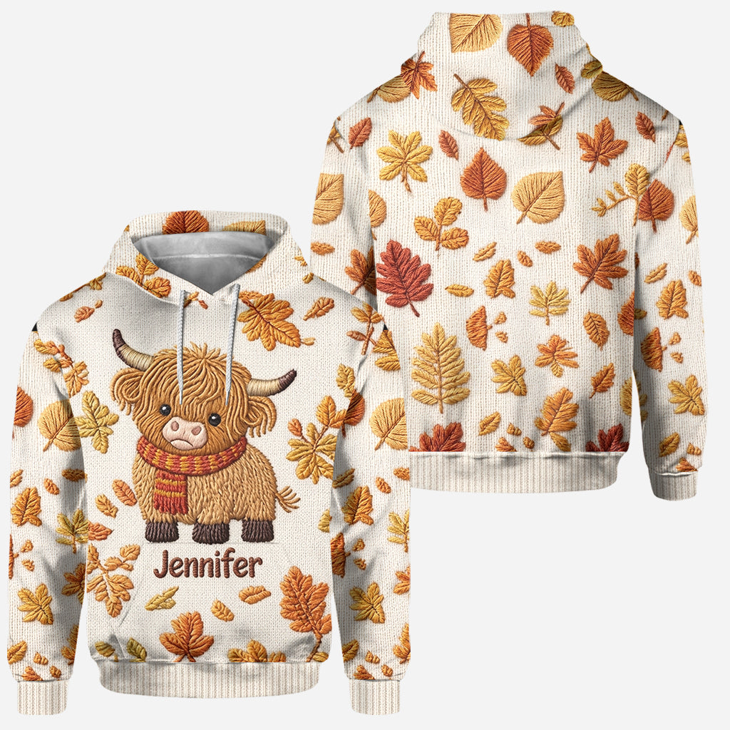 Fall Vibes - Personalized Highland Cow Hoodie and Leggings