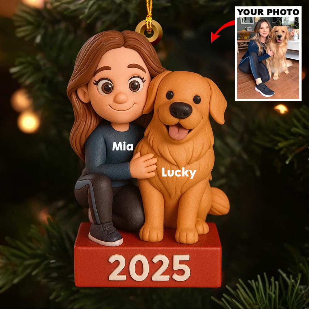 Joyeux Woofmas - Ornement transparent personnalisé pour chien