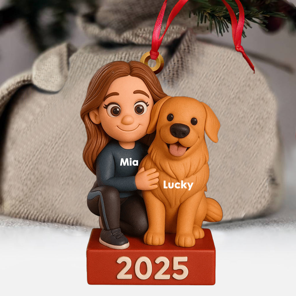 Joyeux Woofmas - Ornement transparent personnalisé pour chien