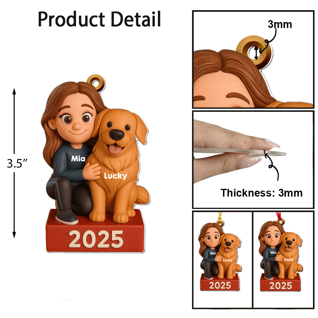 Joyeux Woofmas - Ornement transparent personnalisé pour chien