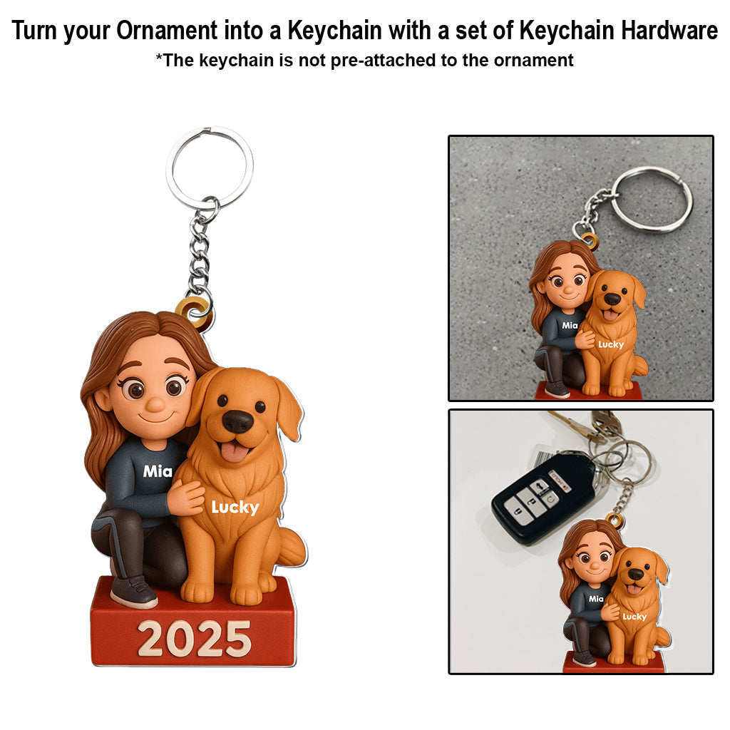 Joyeux Woofmas - Ornement transparent personnalisé pour chien