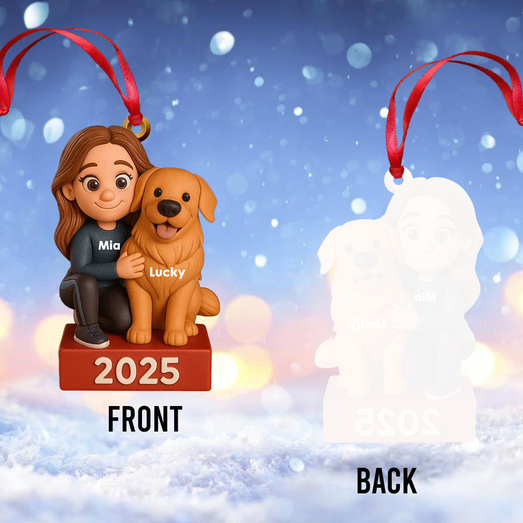 Joyeux Woofmas - Ornement transparent personnalisé pour chien