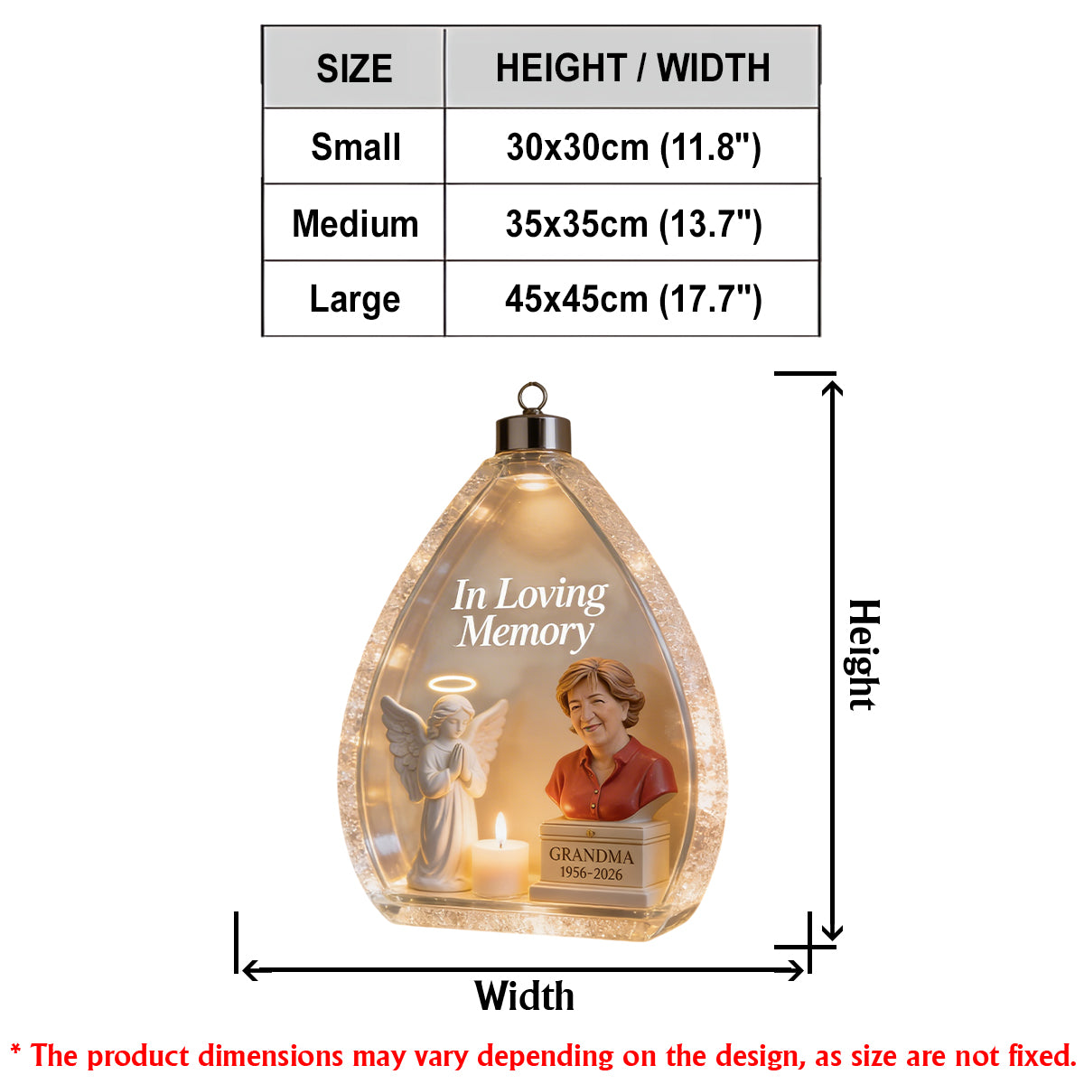 In Loving Memory - Personalized Memorial LED Light Acrylic Sign