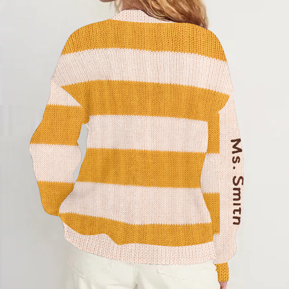 Any Photo Love Being A Teacher - Personalized Teacher Cardigan Sweater