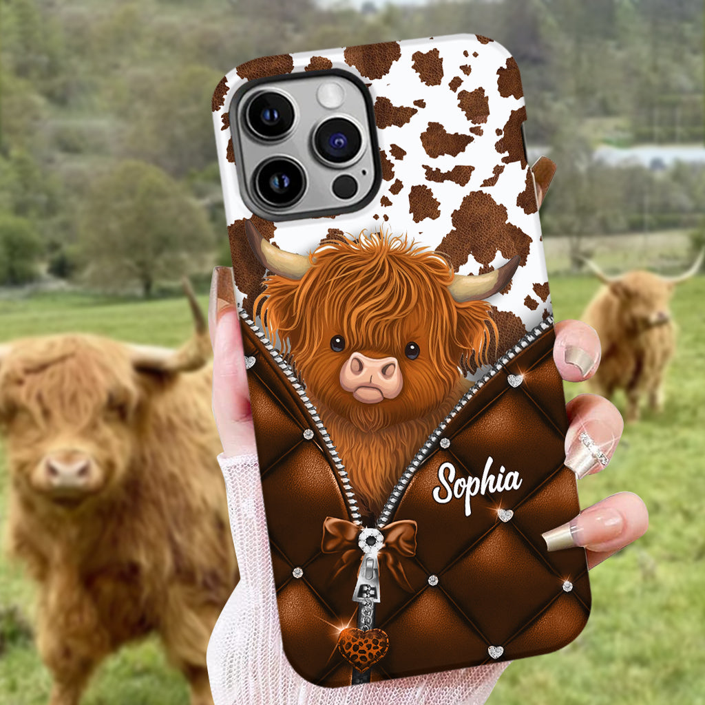 Coque de téléphone personnalisée avec imprimé vache des Highlands - Mignonne vache des Highlands