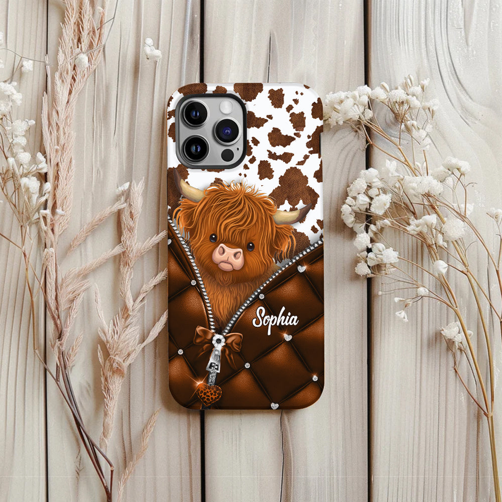 Coque de téléphone personnalisée avec imprimé vache des Highlands - Mignonne vache des Highlands