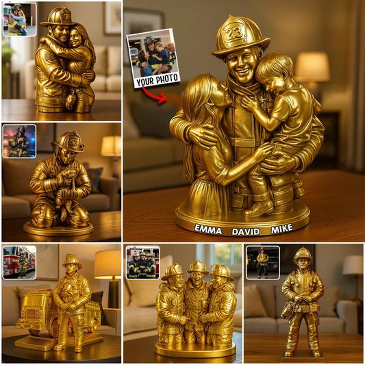 Plaque acrylique personnalisée avec photo pour pompier