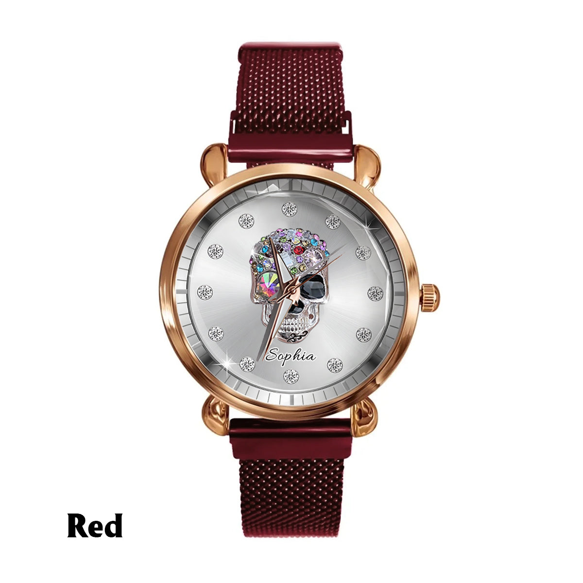 Shiny Skull Luxe - Personalized Skull Women Hand Watch