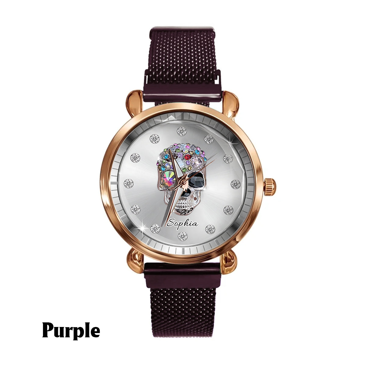Shiny Skull Luxe - Personalized Skull Women Hand Watch