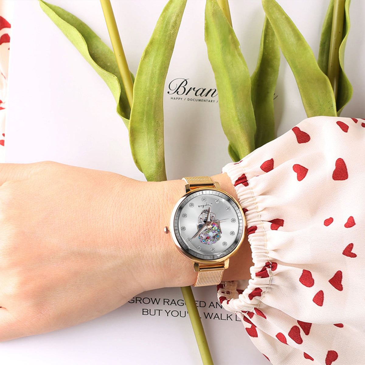 Shiny Skull Luxe - Personalized Skull Women Hand Watch