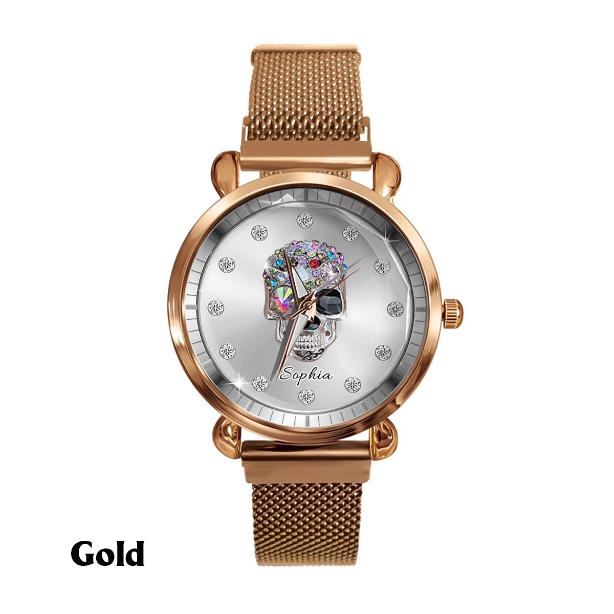 Shiny Skull Luxe - Personalized Skull Women Hand Watch