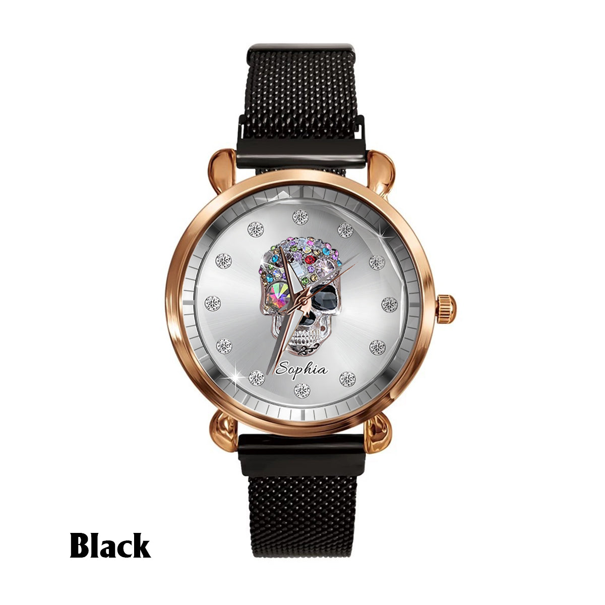 Shiny Skull Luxe - Personalized Skull Women Hand Watch