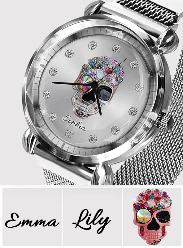 Shiny Skull Luxe - Personalized Skull Women Hand Watch