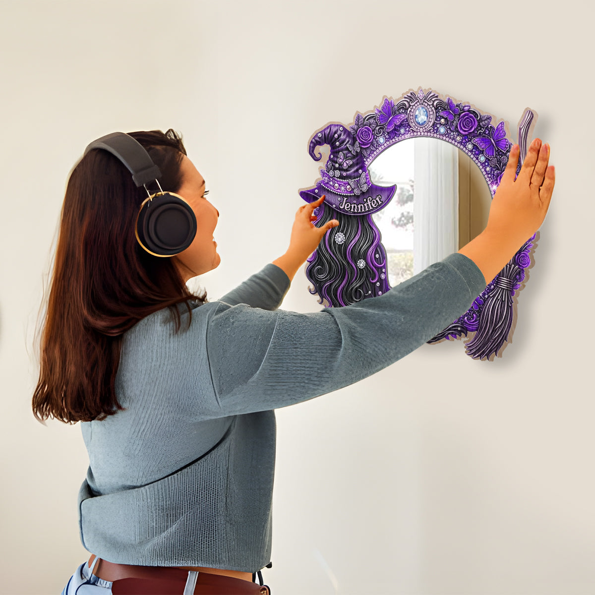 Belle Sorcière - Miroir mural personnalisé Sorcière