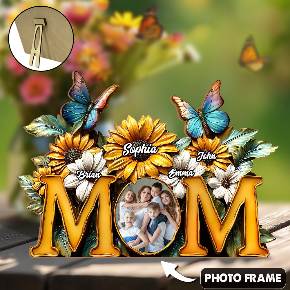 Maman Tournesol - Cadre photo personnalisé en forme de mère