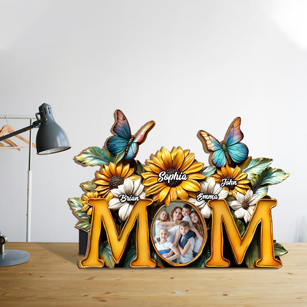 Maman Tournesol - Cadre photo personnalisé en forme de mère