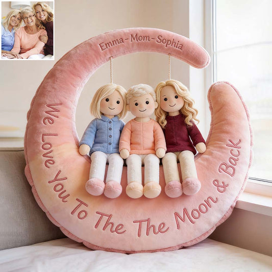 Je t'aime - Coussin en fausse fourrure premium personnalisé pour maman