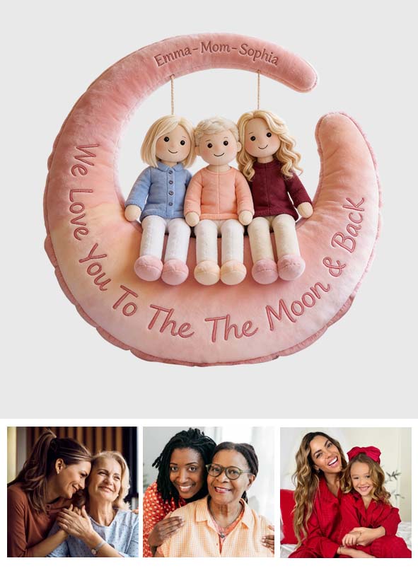 Je t'aime - Coussin en fausse fourrure premium personnalisé pour maman