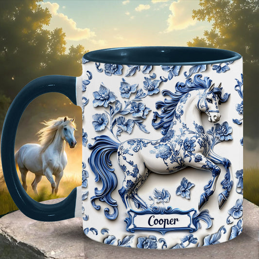 Mug personnalisé en porcelaine à motif cheval