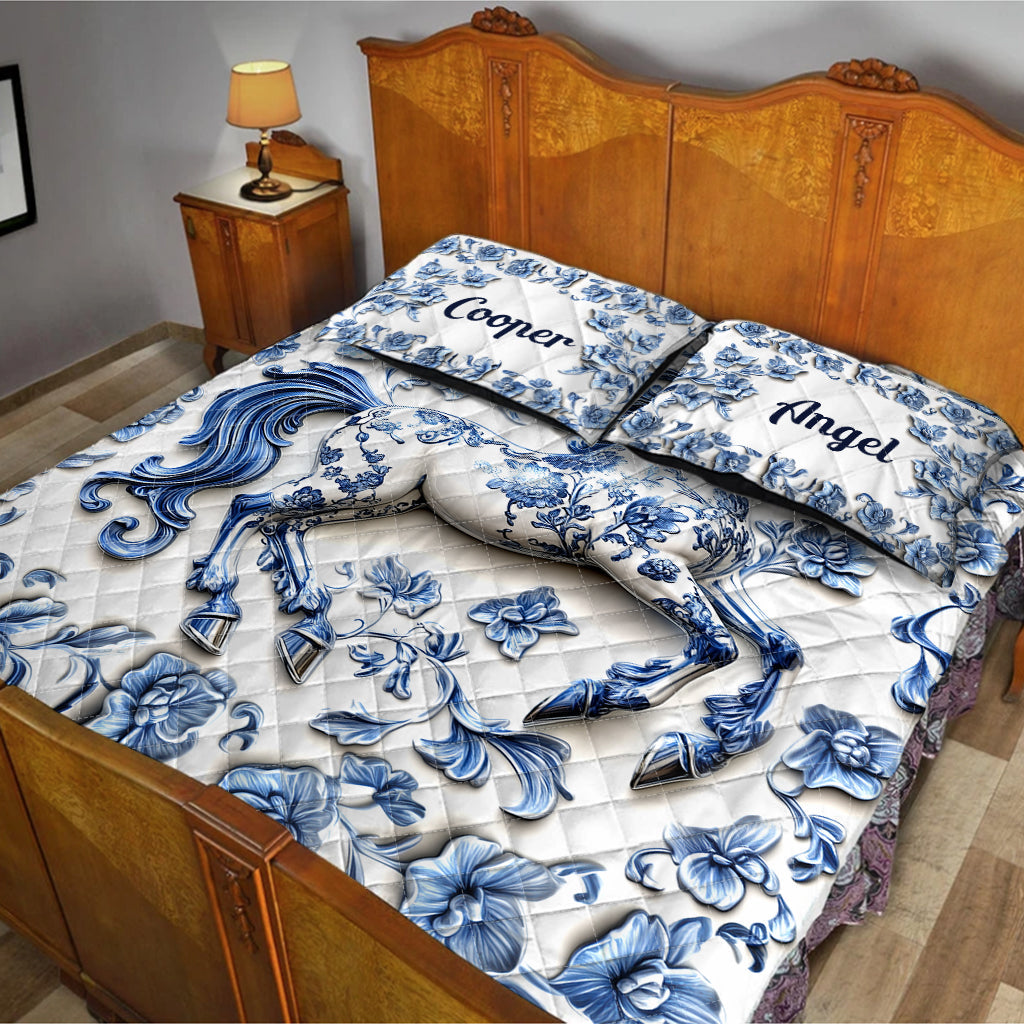 Beautiful Horse - Personalized Horse Quilt Set