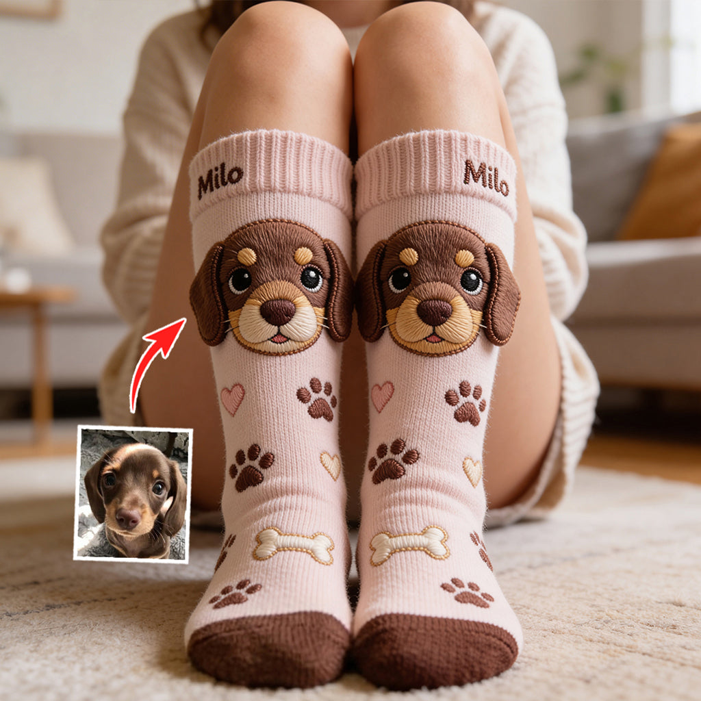 Custom Any Pet - Love My Pet - Personalized Dog Socks