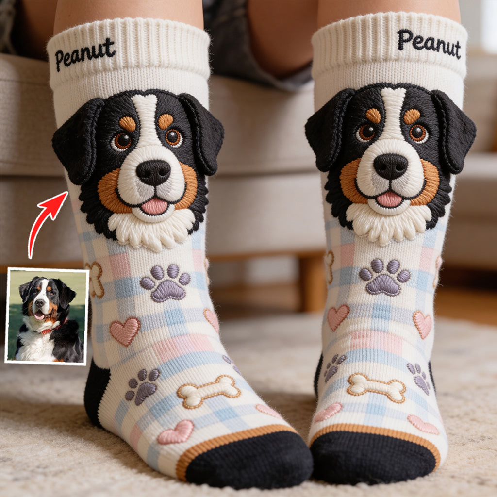 Custom Any Pet - Love My Pet - Personalized Dog Socks