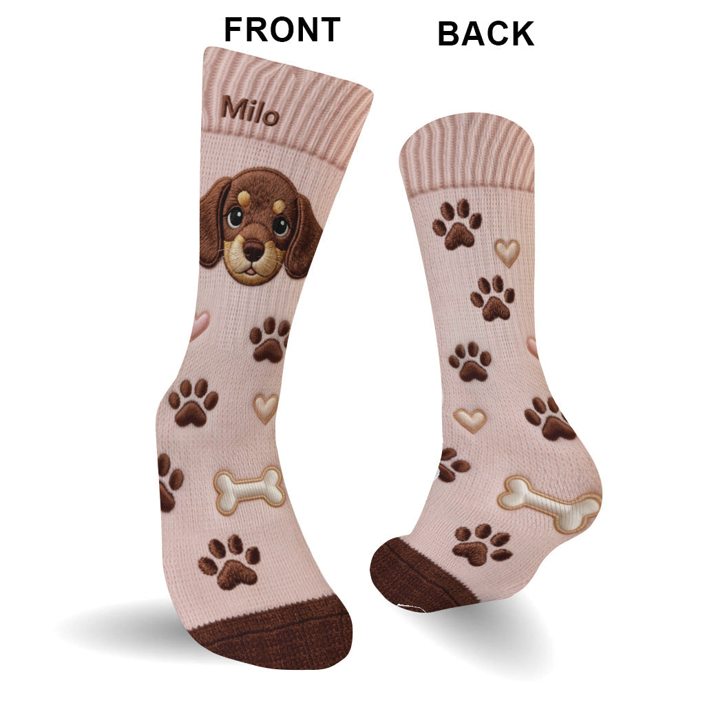 Custom Any Pet - Love My Pet - Personalized Dog Socks