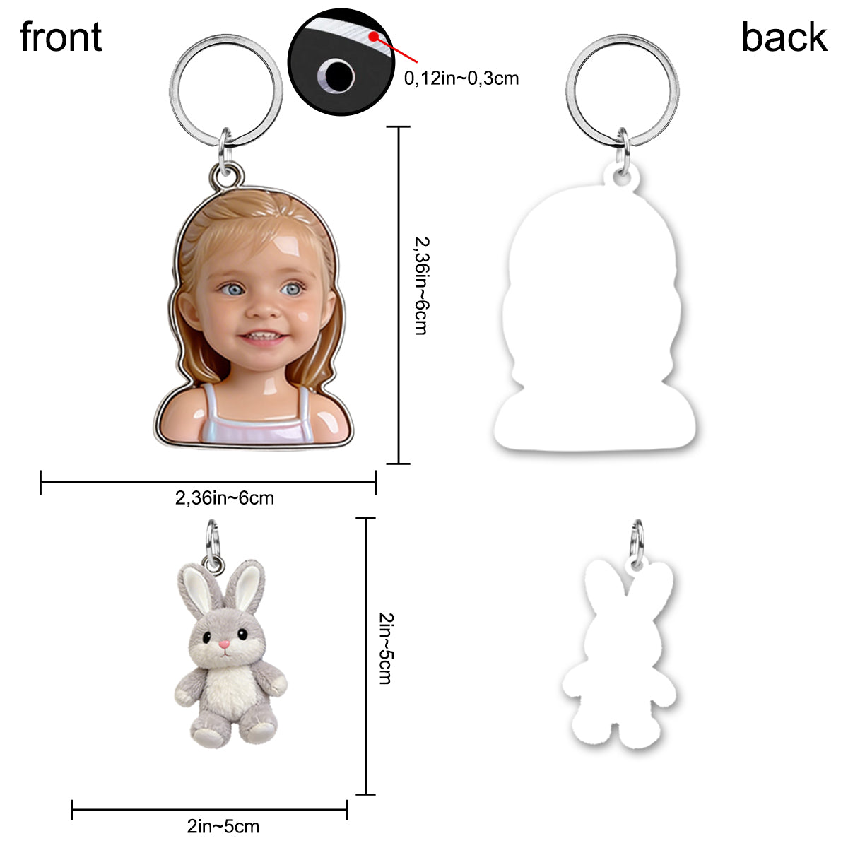 Easter Gift - Personalized Kid Keychain With Charms