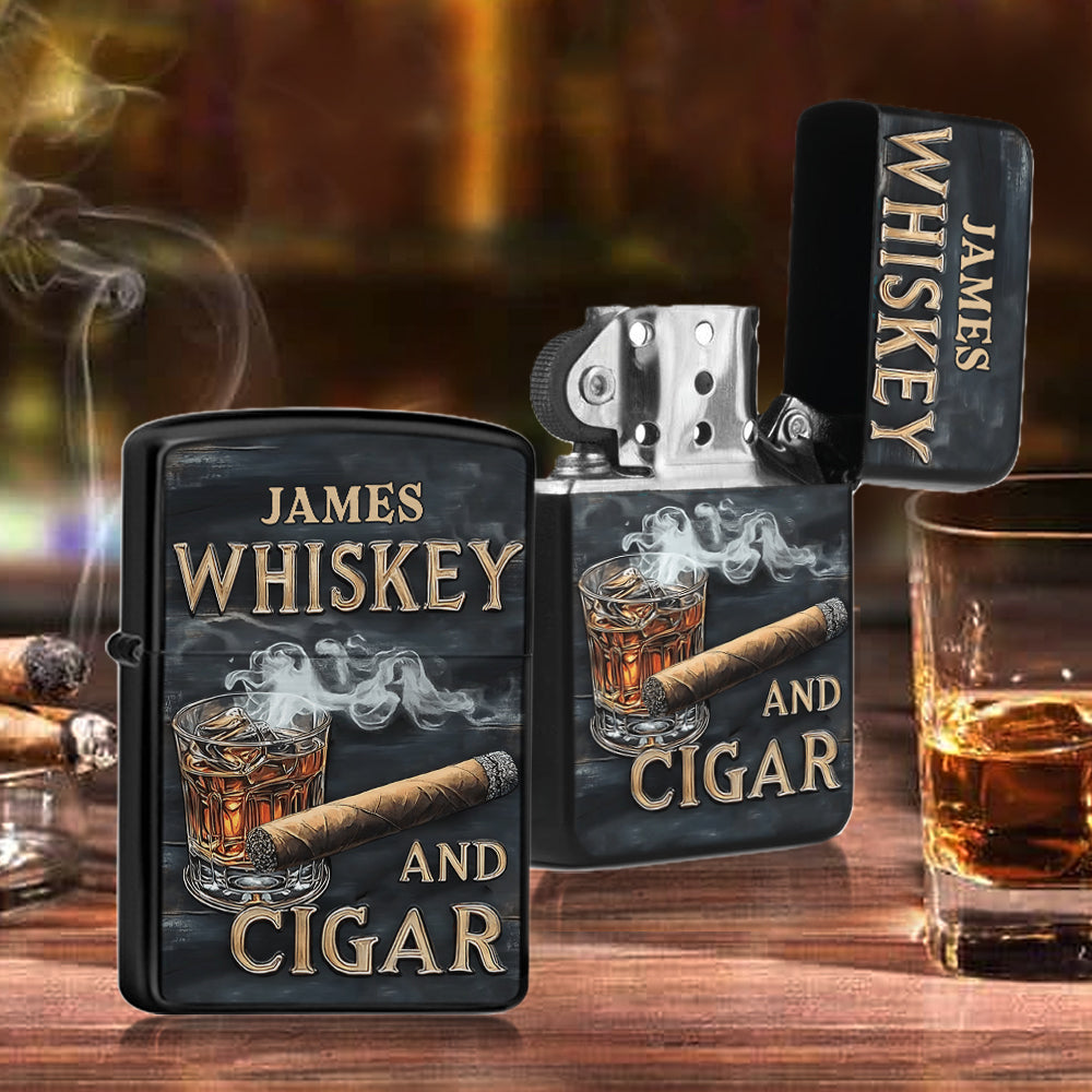 Briquet à whisky personnalisé Whiskey And Cigar -